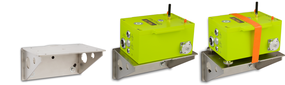 MENHIR measuring system – Real-time vibration recording for construction and environmental monitoring – Wall bracket for MENHIR