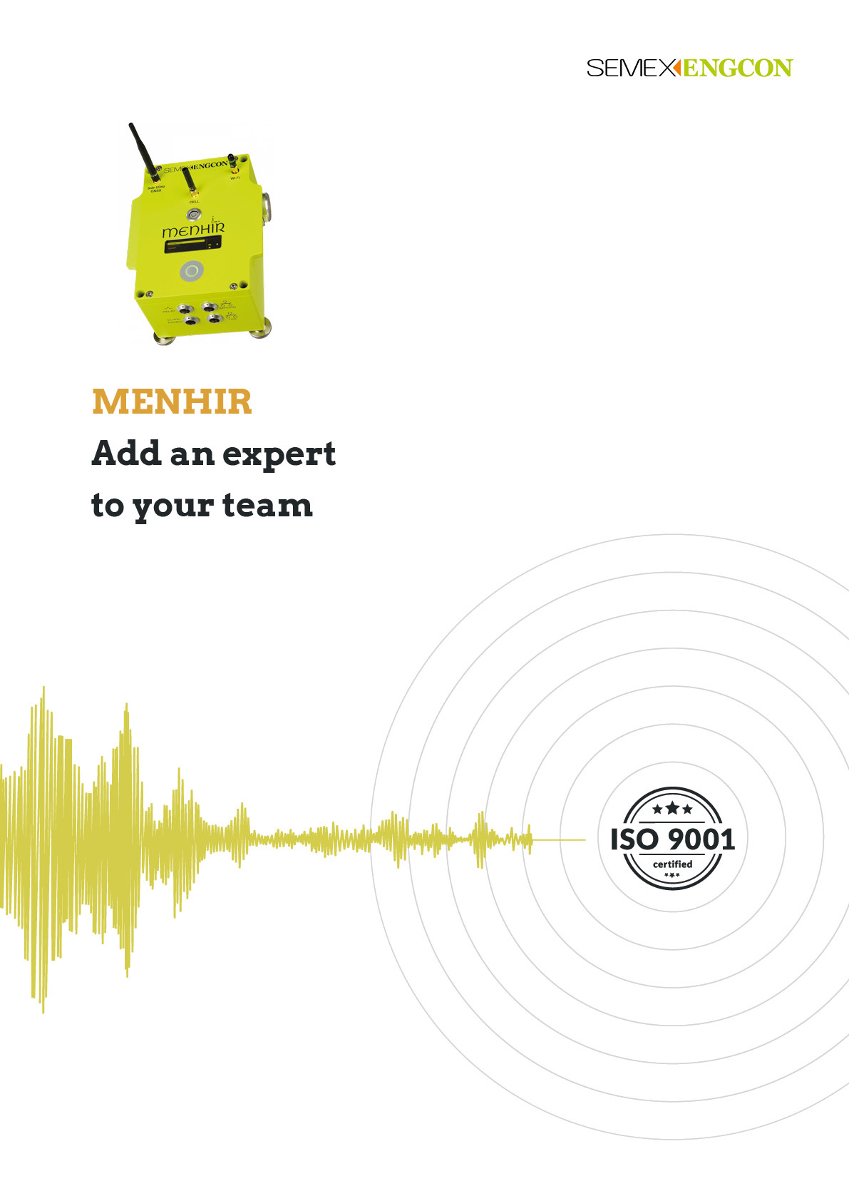 Product data sheet for the MENHIR vibration measurement system